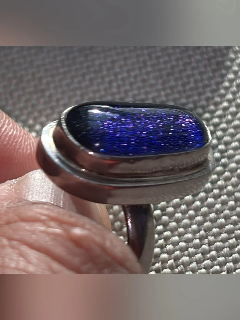Sterling Silver Glass Ring